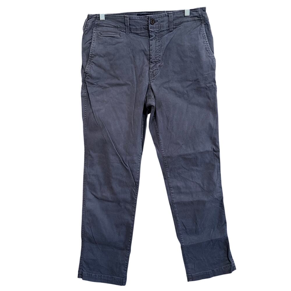 American Eagle Outfitters Mens Jeans Gray Denim Original Straight Stretch 33x32